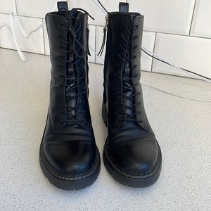 Black Leather combat boots